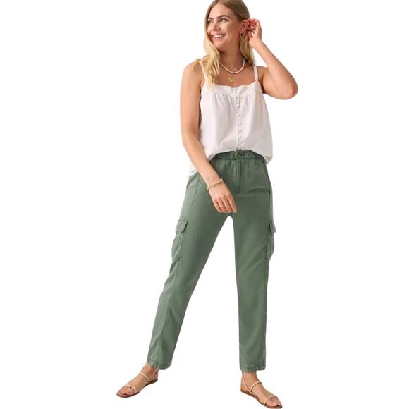 Faherty Pants - Faherty Women's Linen/Cotton Blend Cargo Pants